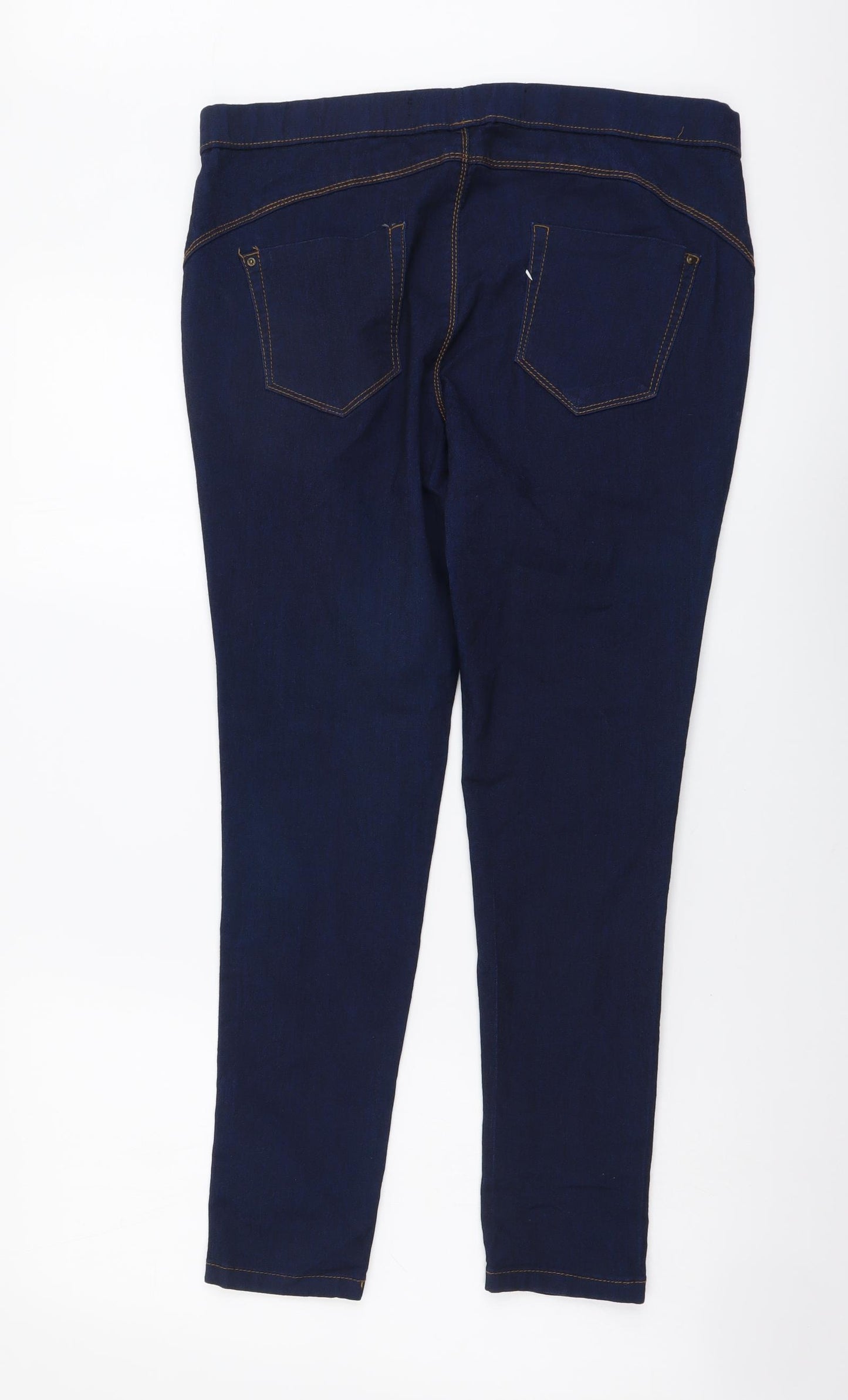 Denim & Co. Womens Blue Cotton Jegging Leggings Size 14 L26 in