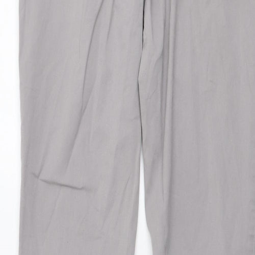H&M Womens Grey Cotton Chino Trousers Size S L32 in Regular Button