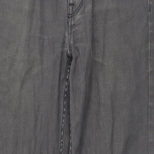NEXT Womens Grey Cotton Straight Jeans Size 30 L29 in Slim Button