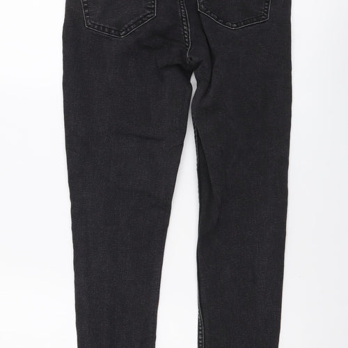 Marks and Spencer Womens Grey Cotton Skinny Jeans Size 8 L25 in Regular Button