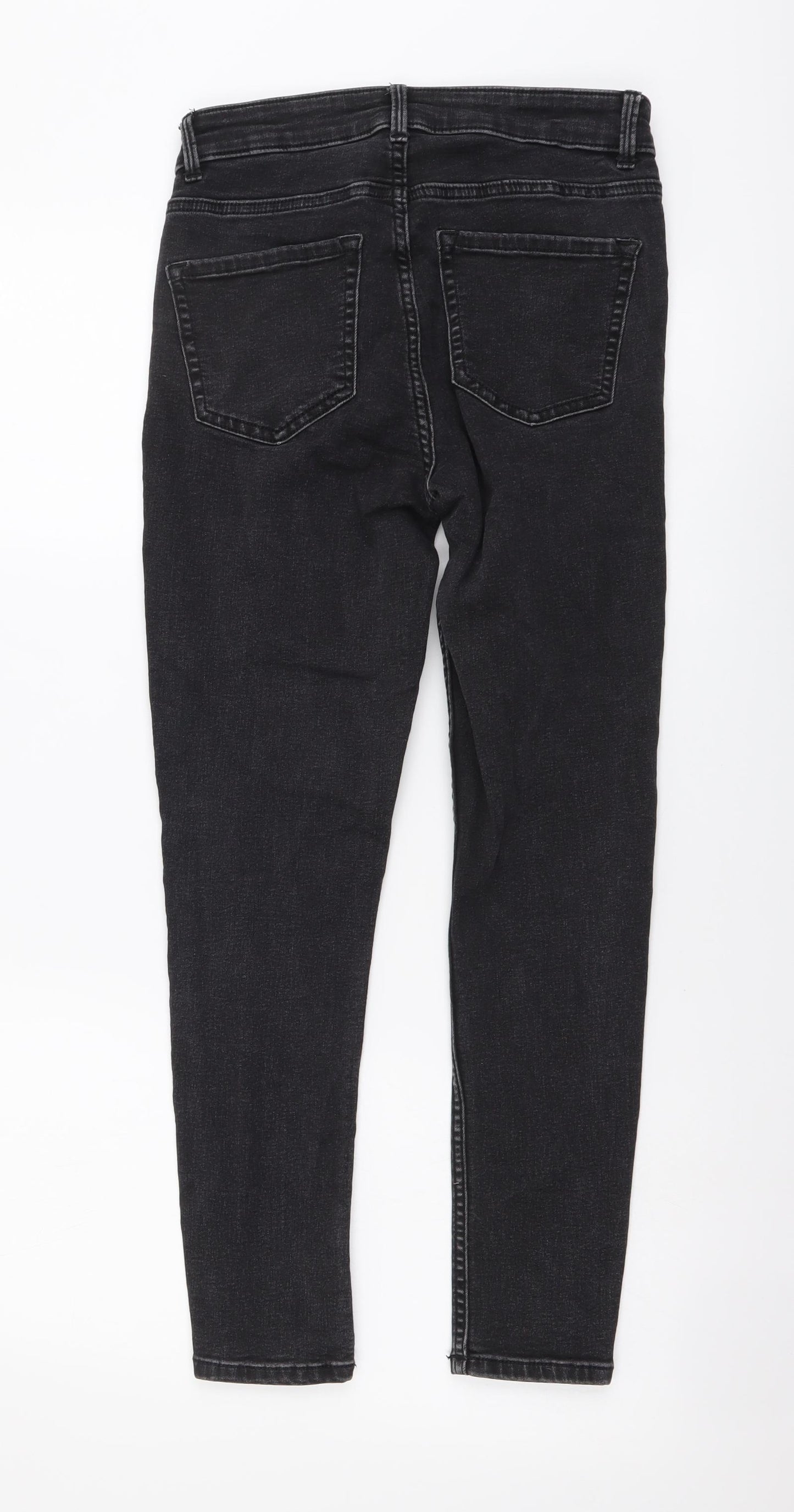 Marks and Spencer Womens Grey Cotton Skinny Jeans Size 8 L25 in Regular Button