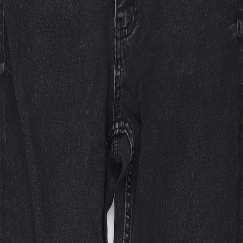 Marks and Spencer Womens Grey Cotton Skinny Jeans Size 8 L25 in Regular Button