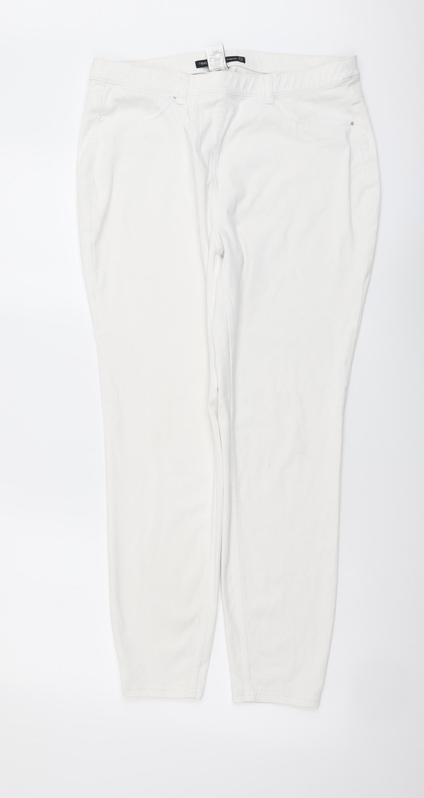 NEXT Womens White Cotton Jegging Leggings Size 14 L26 in