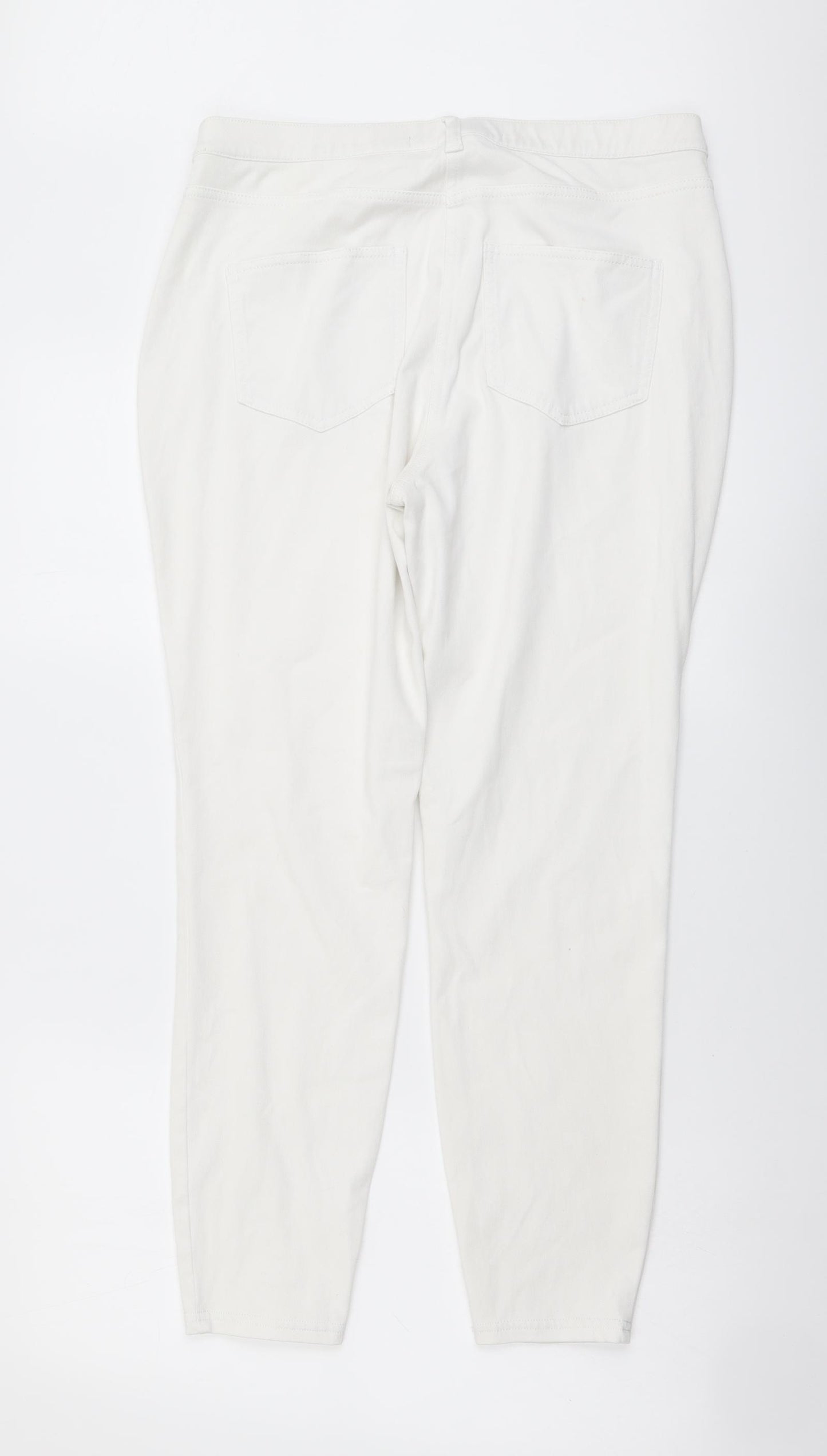 NEXT Womens White Cotton Jegging Leggings Size 14 L26 in