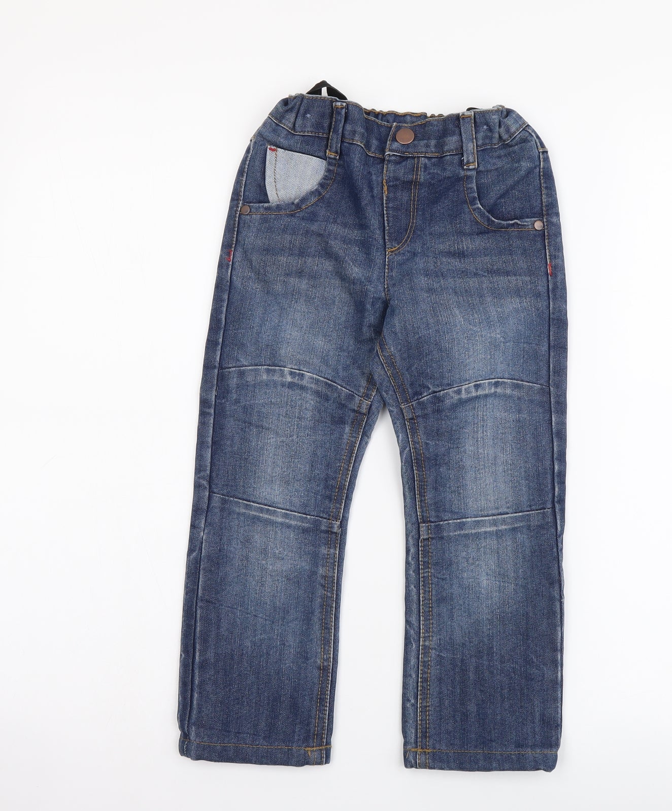 Preworn Boys Blue Cotton Straight Jeans Size 4-5 Years Regular Button