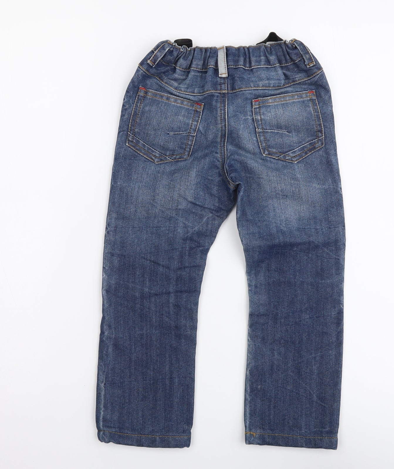 Preworn Boys Blue Cotton Straight Jeans Size 4-5 Years Regular Button
