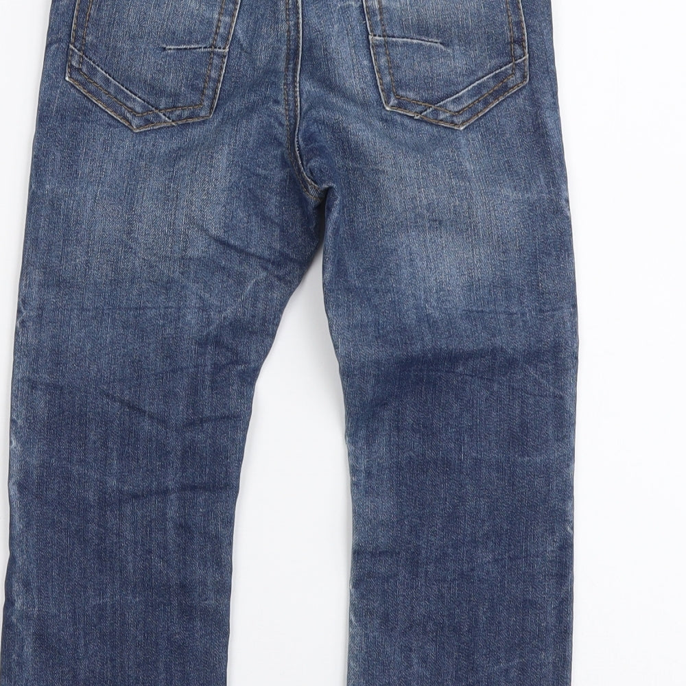 Preworn Boys Blue Cotton Straight Jeans Size 4-5 Years Regular Button