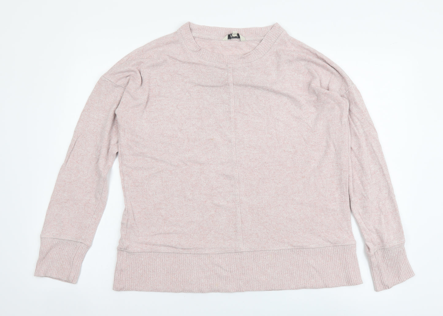 NEXT Womens Pink Round Neck Viscose Henley Jumper Size 14