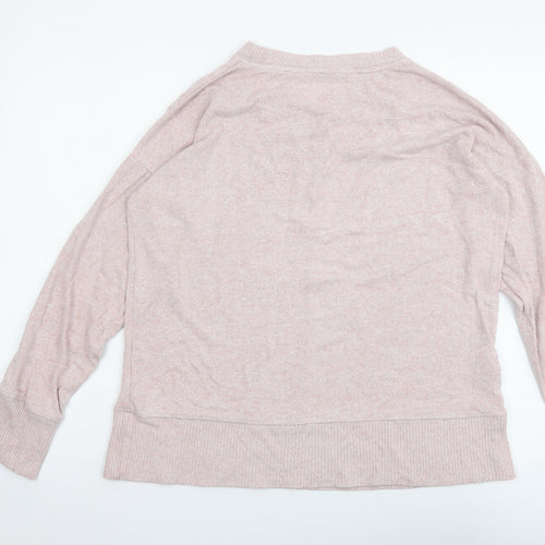 NEXT Womens Pink Round Neck Viscose Henley Jumper Size 14