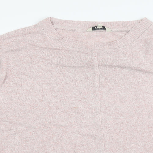NEXT Womens Pink Round Neck Viscose Henley Jumper Size 14
