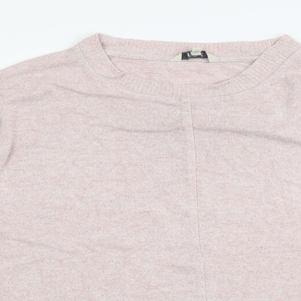NEXT Womens Pink Round Neck Viscose Henley Jumper Size 14