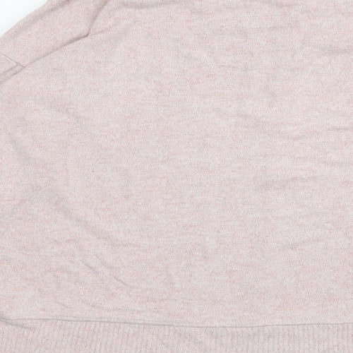 NEXT Womens Pink Round Neck Viscose Henley Jumper Size 14