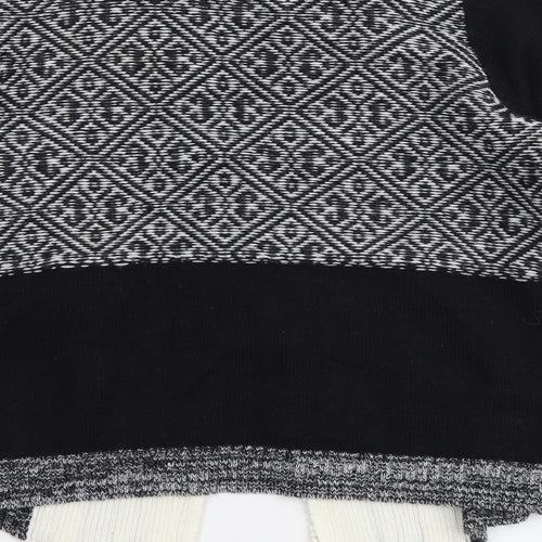TU Womens Multicoloured V-Neck Geometric Acrylic Cardigan Jumper Size 12