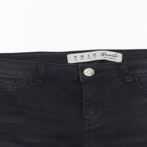Denim & Co. Womens Grey Cotton Cut-Off Shorts Size 10 L3 in Regular Button