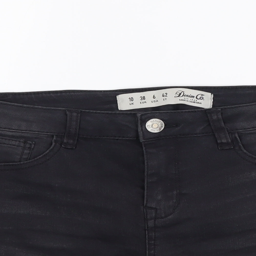 Denim & Co. Womens Grey Cotton Cut-Off Shorts Size 10 L3 in Regular Button
