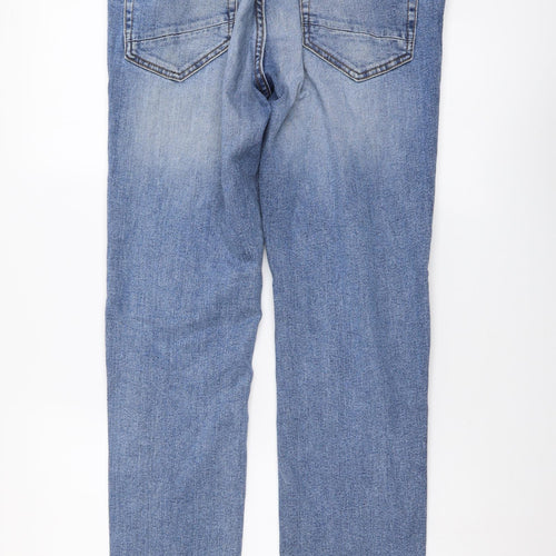 Burton Mens Blue Cotton Straight Jeans Size 32 in L30 in Slim Button
