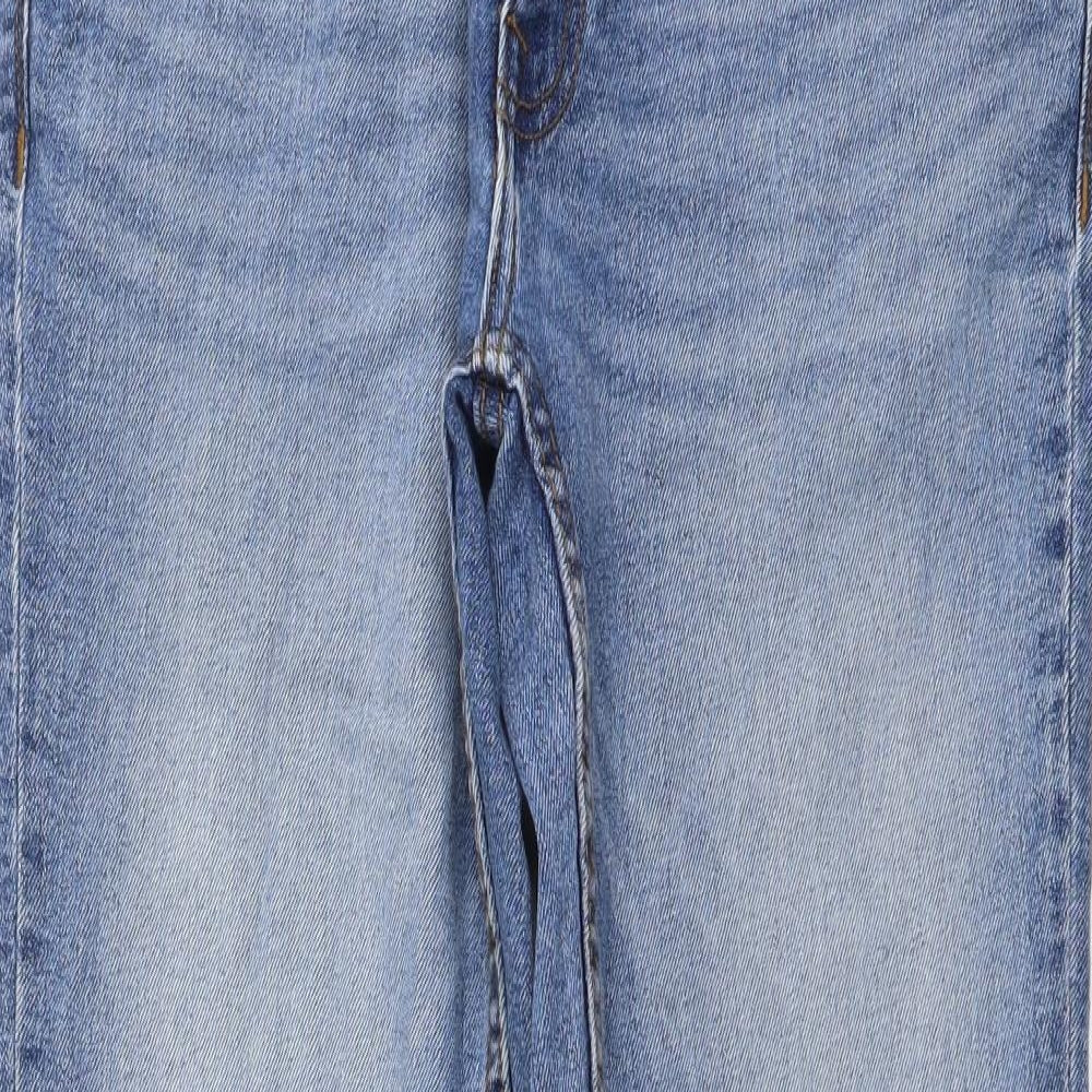 Burton Mens Blue Cotton Straight Jeans Size 32 in L30 in Slim Button