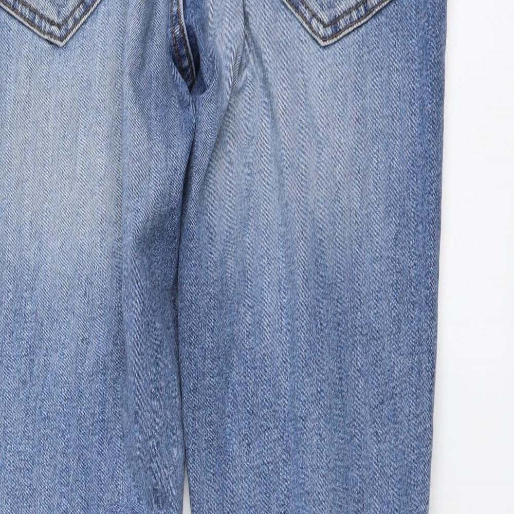 Burton Mens Blue Cotton Straight Jeans Size 32 in L30 in Slim Button