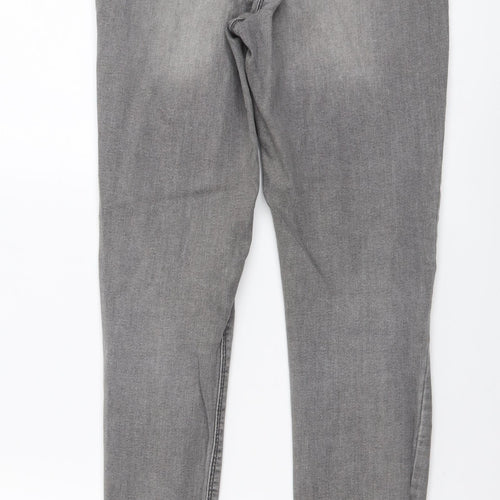Candy Couture Girls Grey Cotton Skinny Jeans Size 14 Years Regular Button - Distressed Look