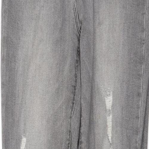 Candy Couture Girls Grey Cotton Skinny Jeans Size 14 Years Regular Button - Distressed Look