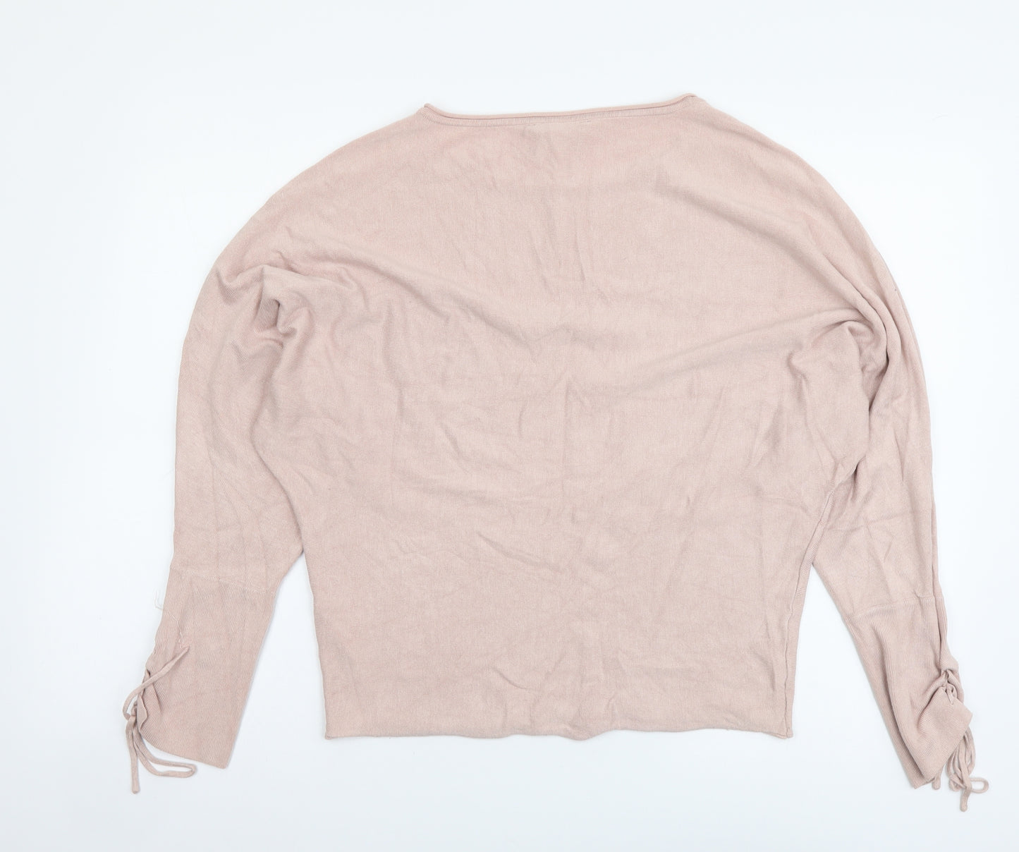 Stardivarius Womens Pink Round Neck Acrylic Pullover Jumper Size S