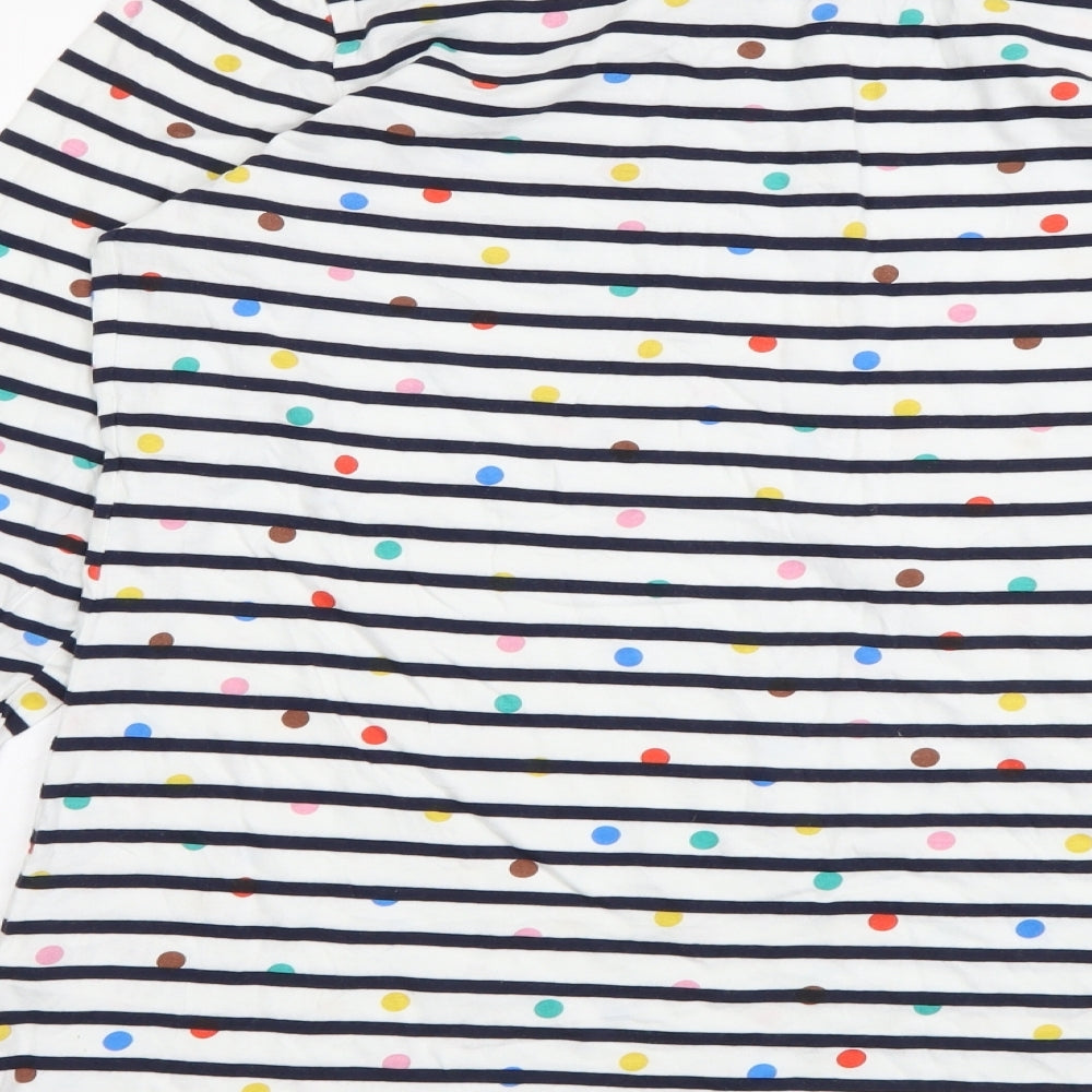 Boden Womens Multicoloured Striped Cotton Basic T-Shirt Size 12 Round Neck