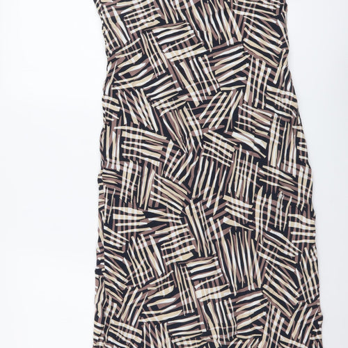 Casual Club Womens Multicoloured Geometric Viscose Slip Dress Size 12 Sweetheart Pullover