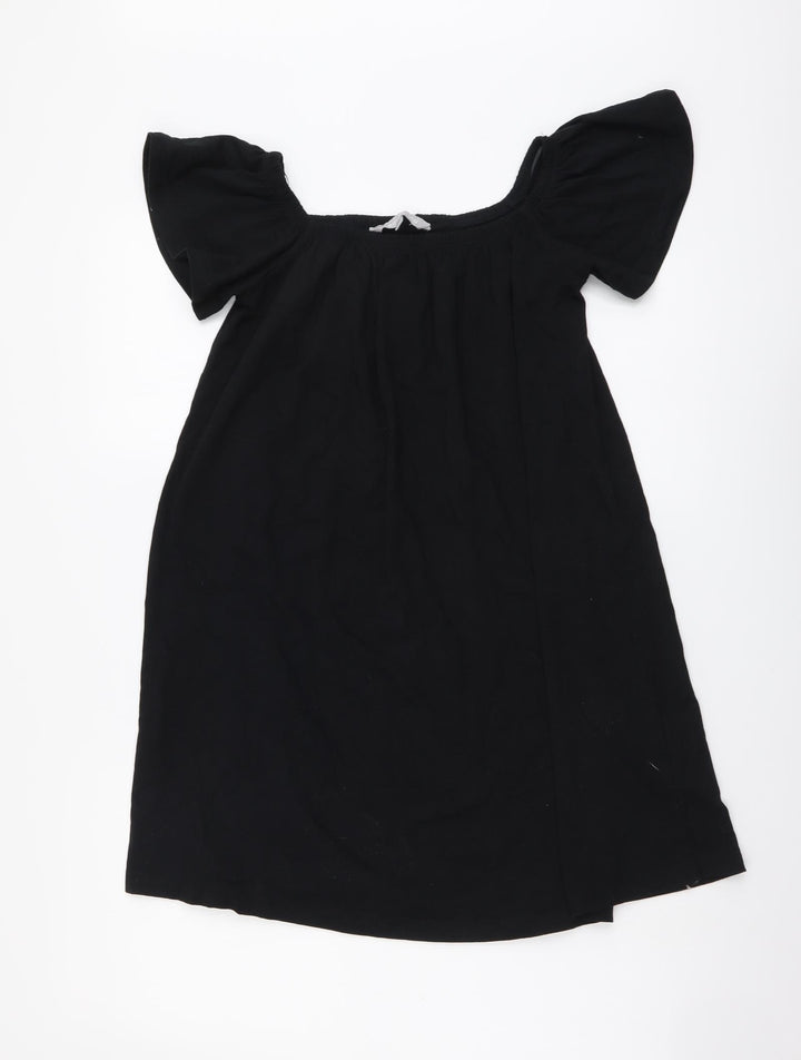 Red Herring Womens Black Cotton A-Line Size 8 Round Neck Pullover