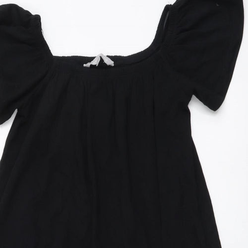 Red Herring Womens Black Cotton A-Line Size 8 Round Neck Pullover