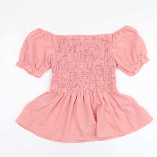 SheIn Womens Pink Polyester Basic Blouse Size XL Off the Shoulder