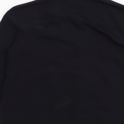 H&M Womens Black Polyester Basic Button-Up Size S Collared