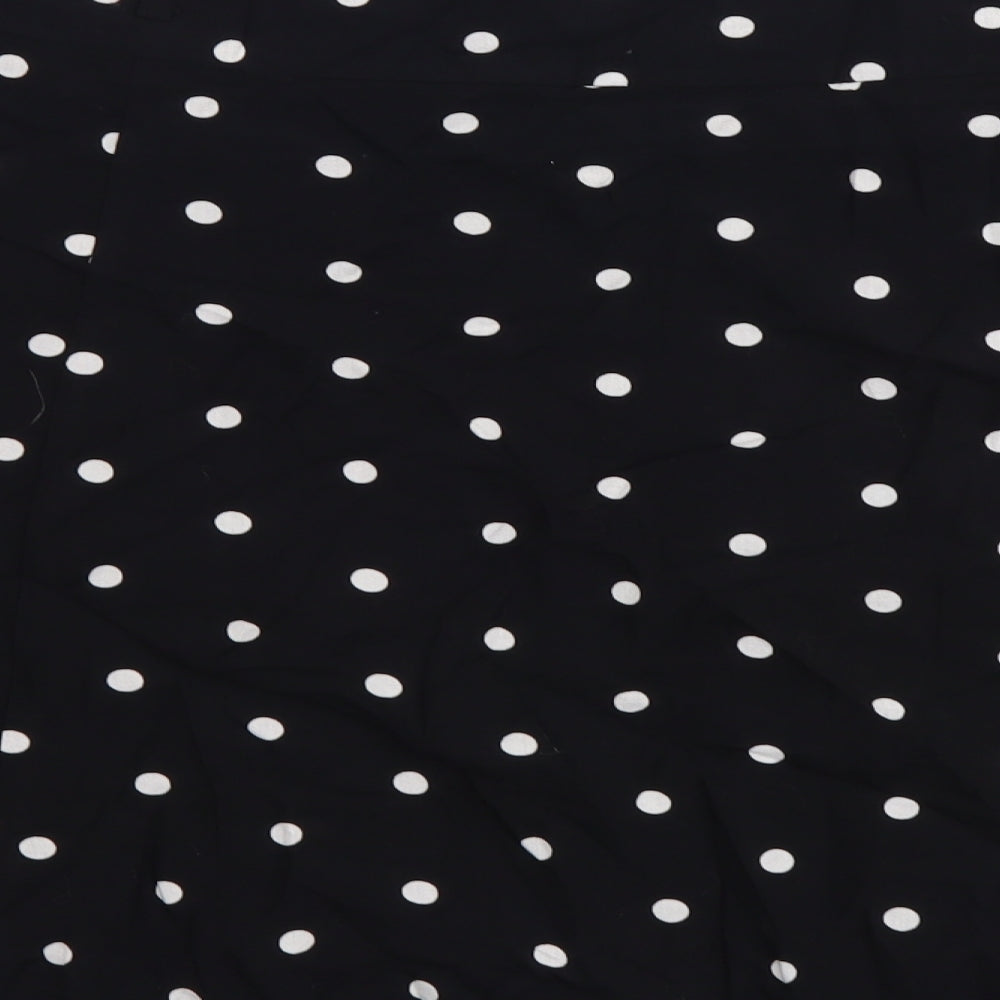Papaya Womens Black Polka Dot Polyester Flare Skirt Size 16 Zip