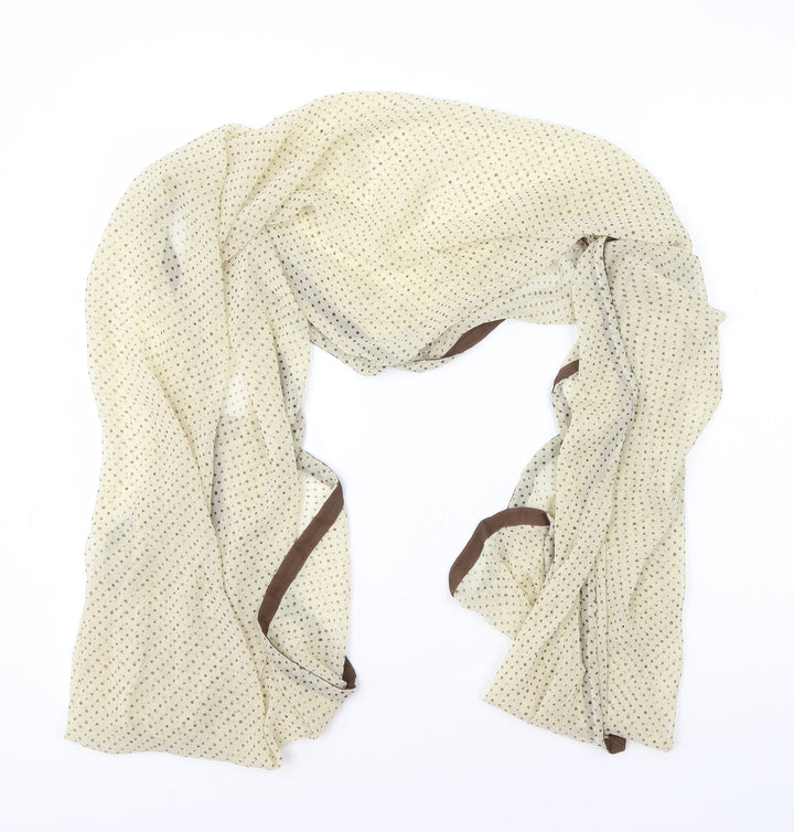 Preworn Womens Beige Polka Dot Polyester Scarf - 28