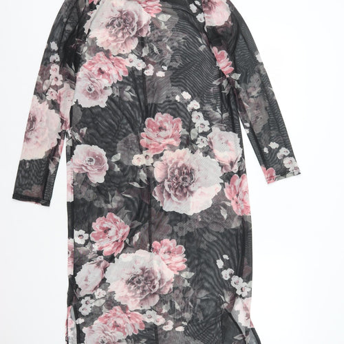 Atmosphere Womens Black Floral Polyester Bodycon Size 10 Round Neck Pullover