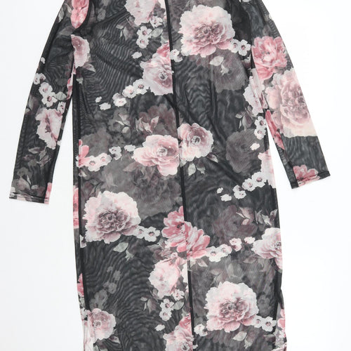 Atmosphere Womens Black Floral Polyester Bodycon Size 10 Round Neck Pullover