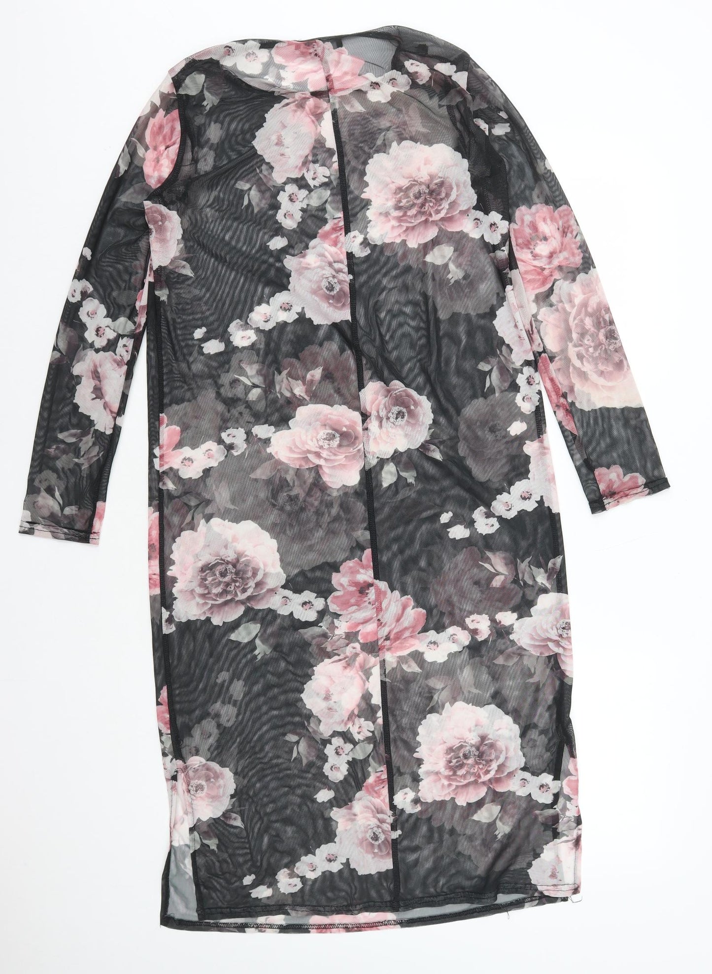Atmosphere Womens Black Floral Polyester Bodycon Size 10 Round Neck Pullover