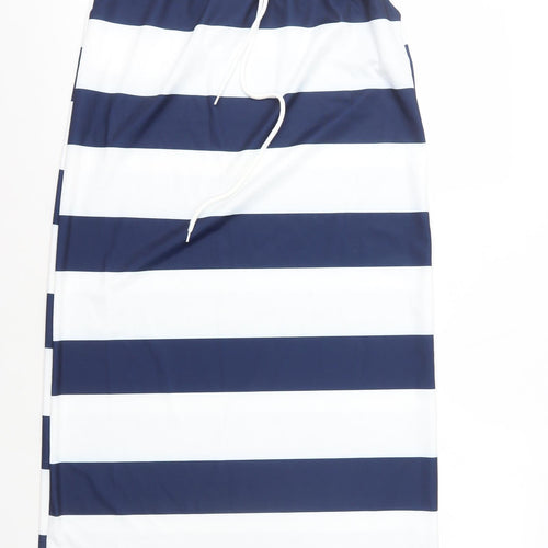 Preworn Womens Multicoloured Striped Polyester Straight & Pencil Skirt Size 8