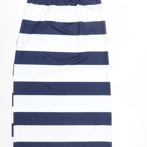 Preworn Womens Multicoloured Striped Polyester Straight & Pencil Skirt Size 8