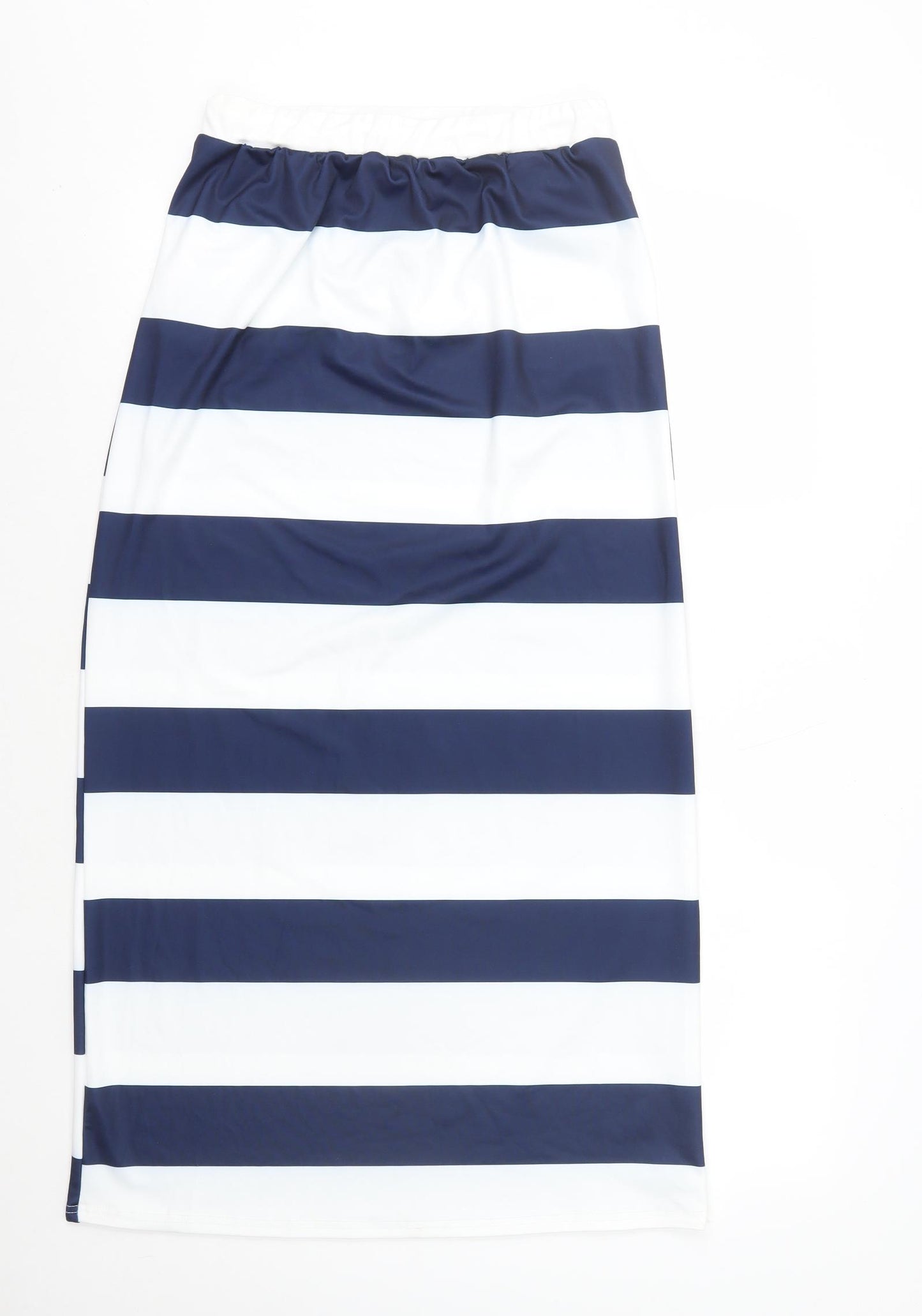 Preworn Womens Multicoloured Striped Polyester Straight & Pencil Skirt Size 8