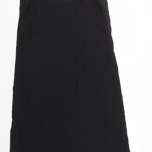 Marks and Spencer Womens Black Polyester Slip Dress Size 10 Square Neck Pullover