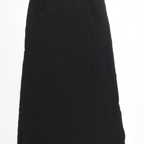 Marks and Spencer Womens Black Polyester Slip Dress Size 10 Square Neck Pullover