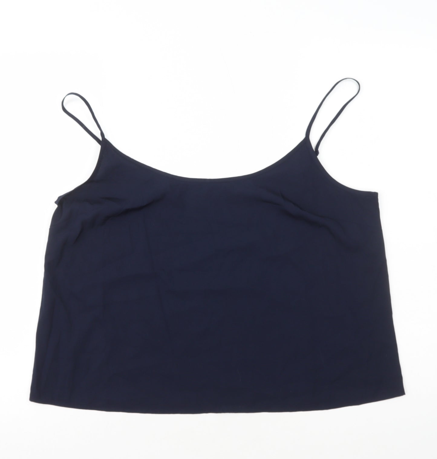 Marks and Spencer Womens Blue Polyethylene Camisole Tank Size 16 Round Neck