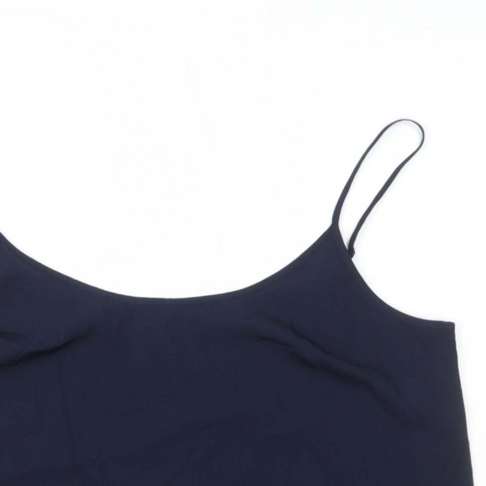 Marks and Spencer Womens Blue Polyethylene Camisole Tank Size 16 Round Neck