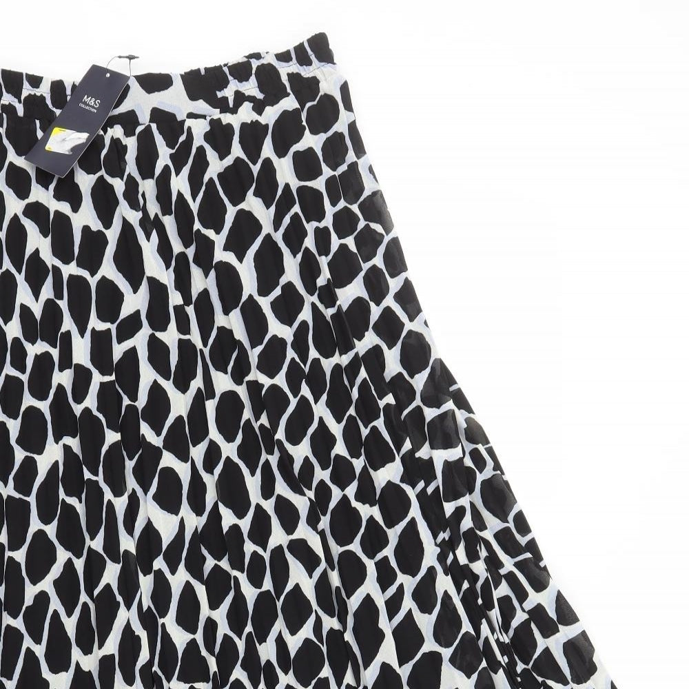Marks and Spencer Womens Multicoloured Animal Print Polyethylene A-Line Skirt Size 8