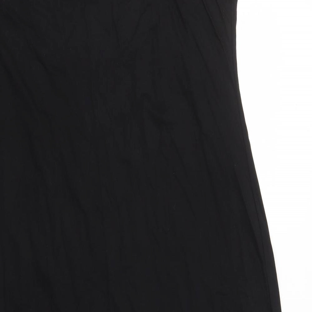 Per Una Womens Black Viscose Slip Dress Size 20 Round Neck Pullover