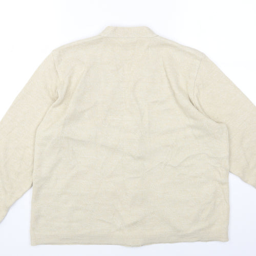 Care Womens Ivory Round Neck Acrylic Cardigan Jumper Size XL