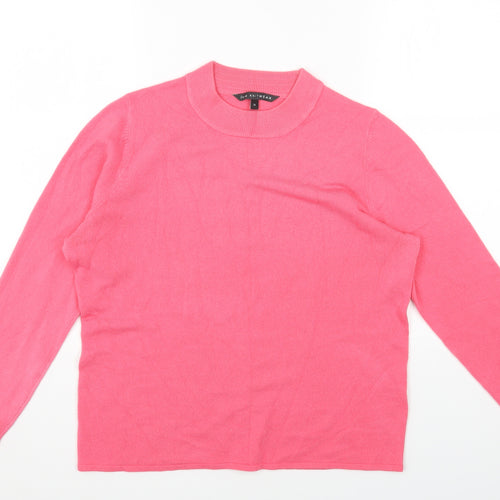 Love Knitwear Womens Pink Mock Neck Acrylic Pullover Jumper Size 14