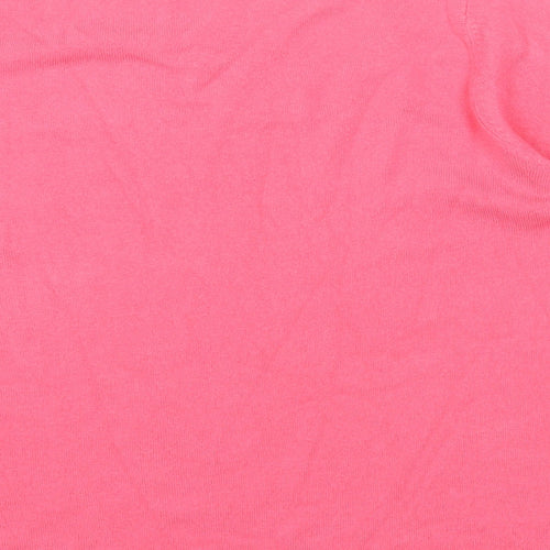 Love Knitwear Womens Pink Mock Neck Acrylic Pullover Jumper Size 14