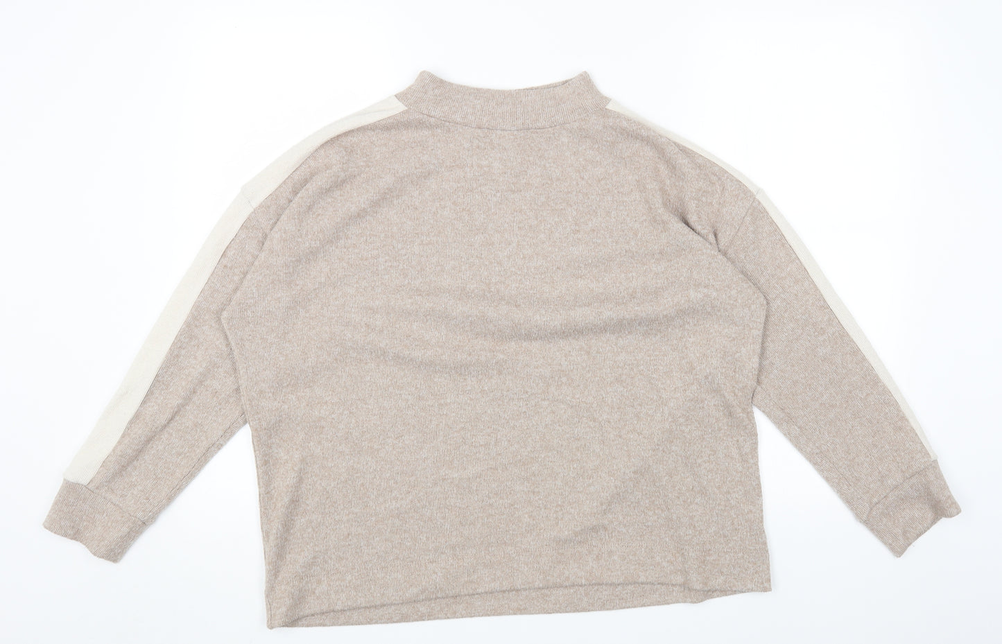 F&F Womens Beige Round Neck Acrylic Pullover Jumper Size 14