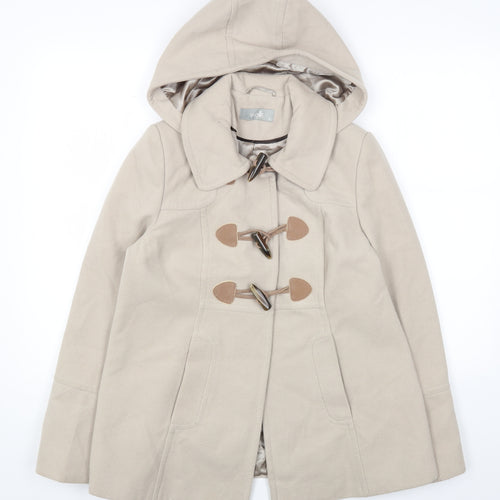 Wallis Womens Beige Jacket Size 8 Toggle